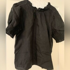 Black linen J Crew top